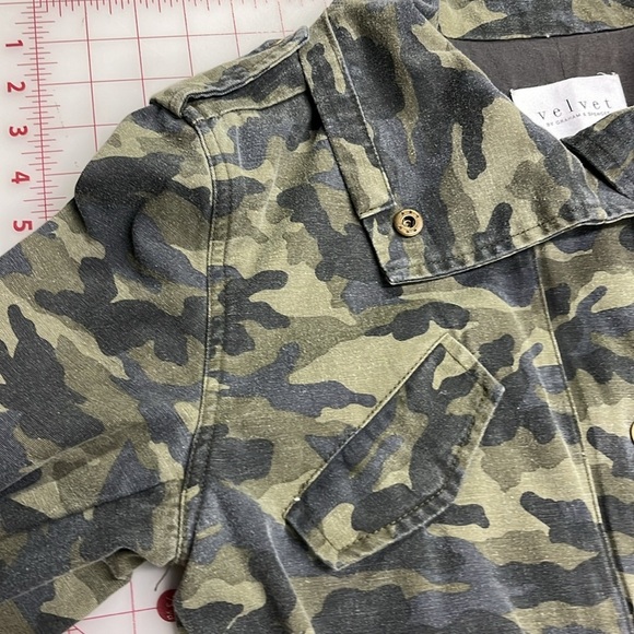 VELVET by GRAHAM & SPENCER Cotton Camo Drawstring Zip/Snap Casual Jacket SZ S - Picture 7 of 16